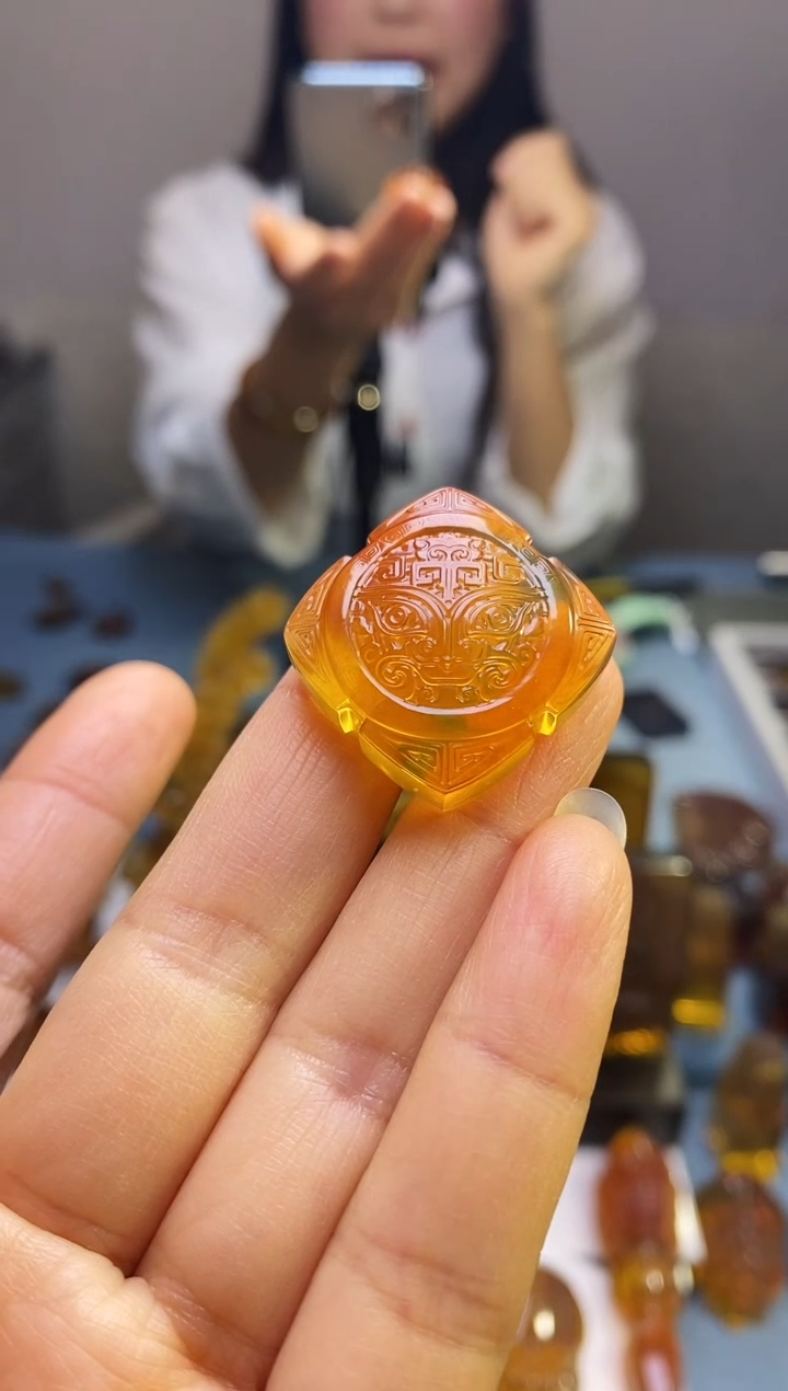 【闪购商品】琥珀颈饰未镶嵌SN7-25（四方来财）