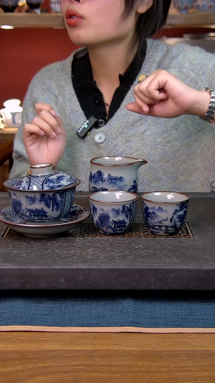 简装家用款4件套 老陶泥开片纹陶瓷茶具