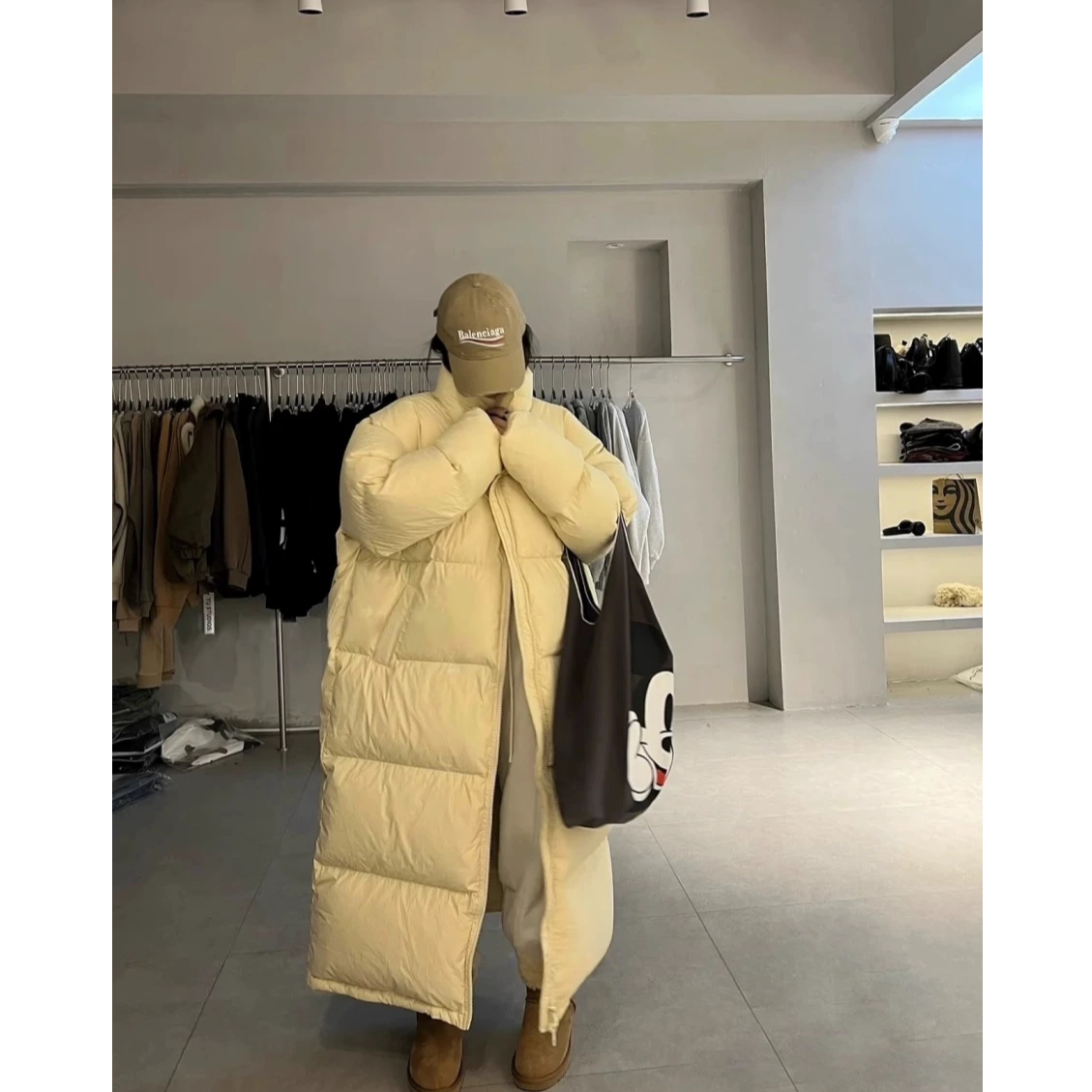 韩式气质棉服高级设计感优雅加厚韩版冬季时尚过膝保暖新疆包邮