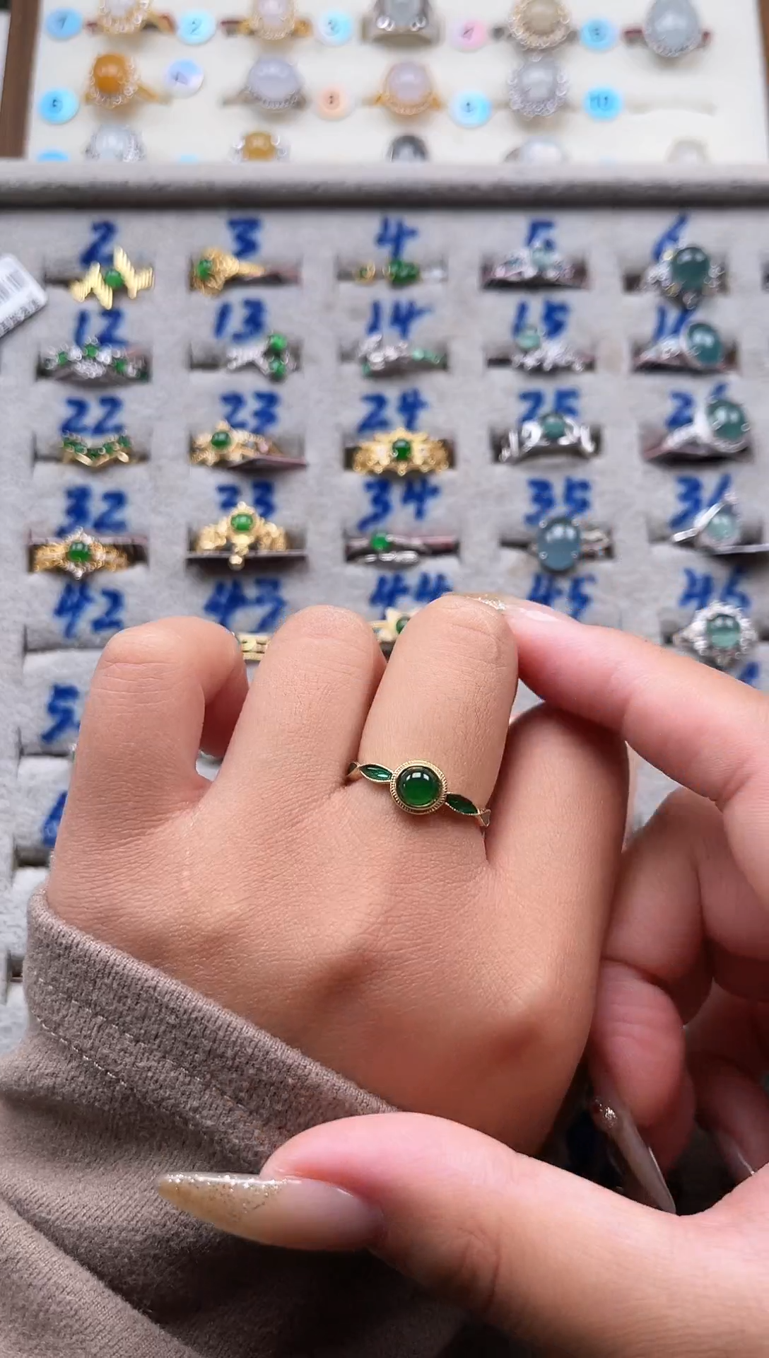 【闪购商品】翡翠戒指银S925镶嵌天然A货翡翠戒指