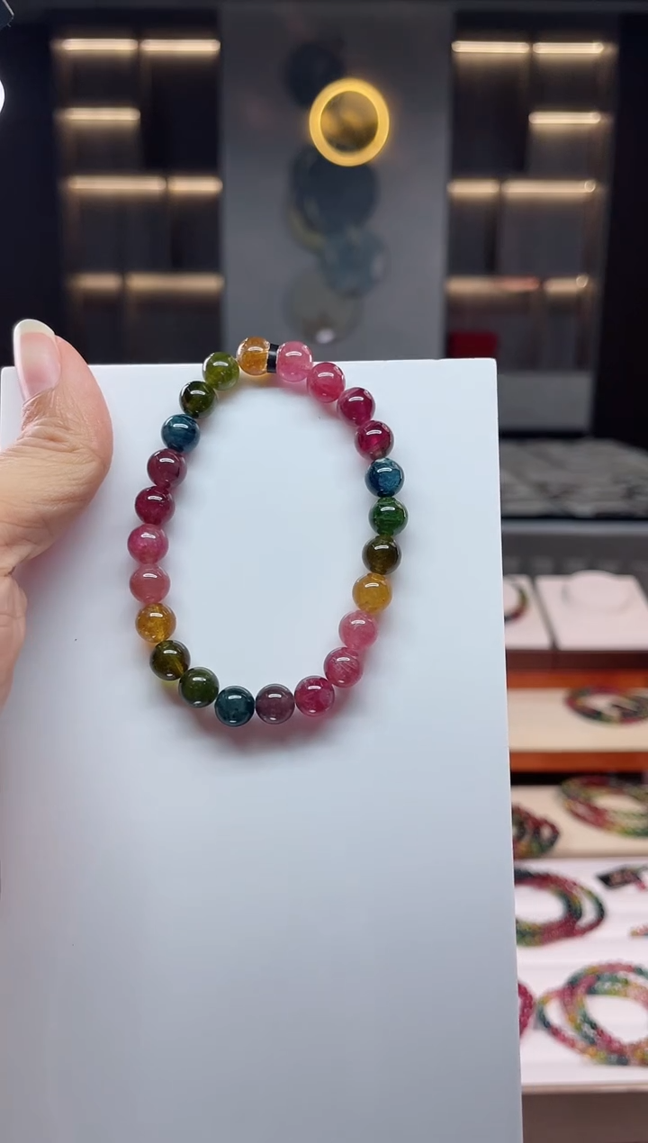 未镶嵌老矿碧玺单圈手串7mm+碧玺（多样性发一条）Q