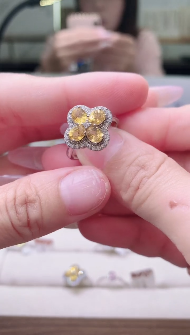 【闪购商品】彩色蓝宝石戒指银S925镶嵌42-10