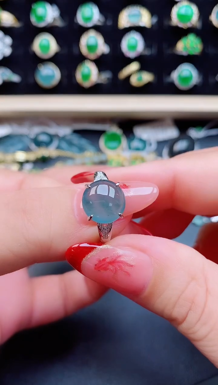 【闪购商品】翡翠戒指银S925镶嵌12121