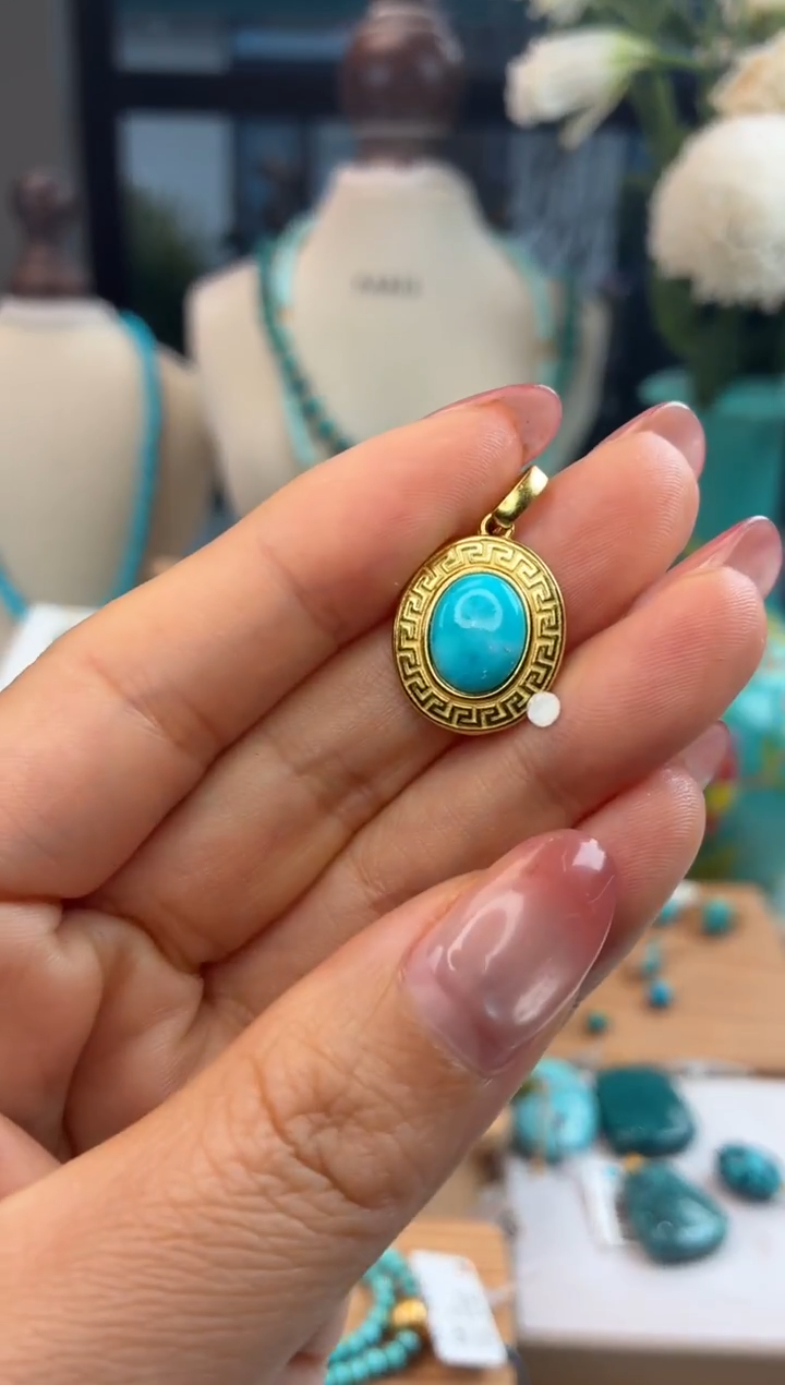 合金绿松石吊坠(不含链)1