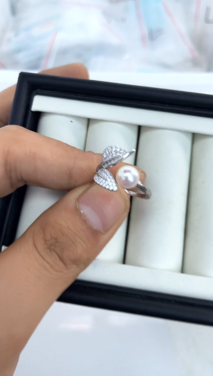 【闪购商品】海水珍珠戒指银S925镶嵌戒指