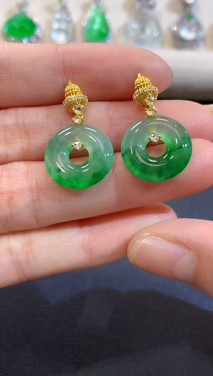 18K金镶嵌戒指翡翠A27 多样性发货一件