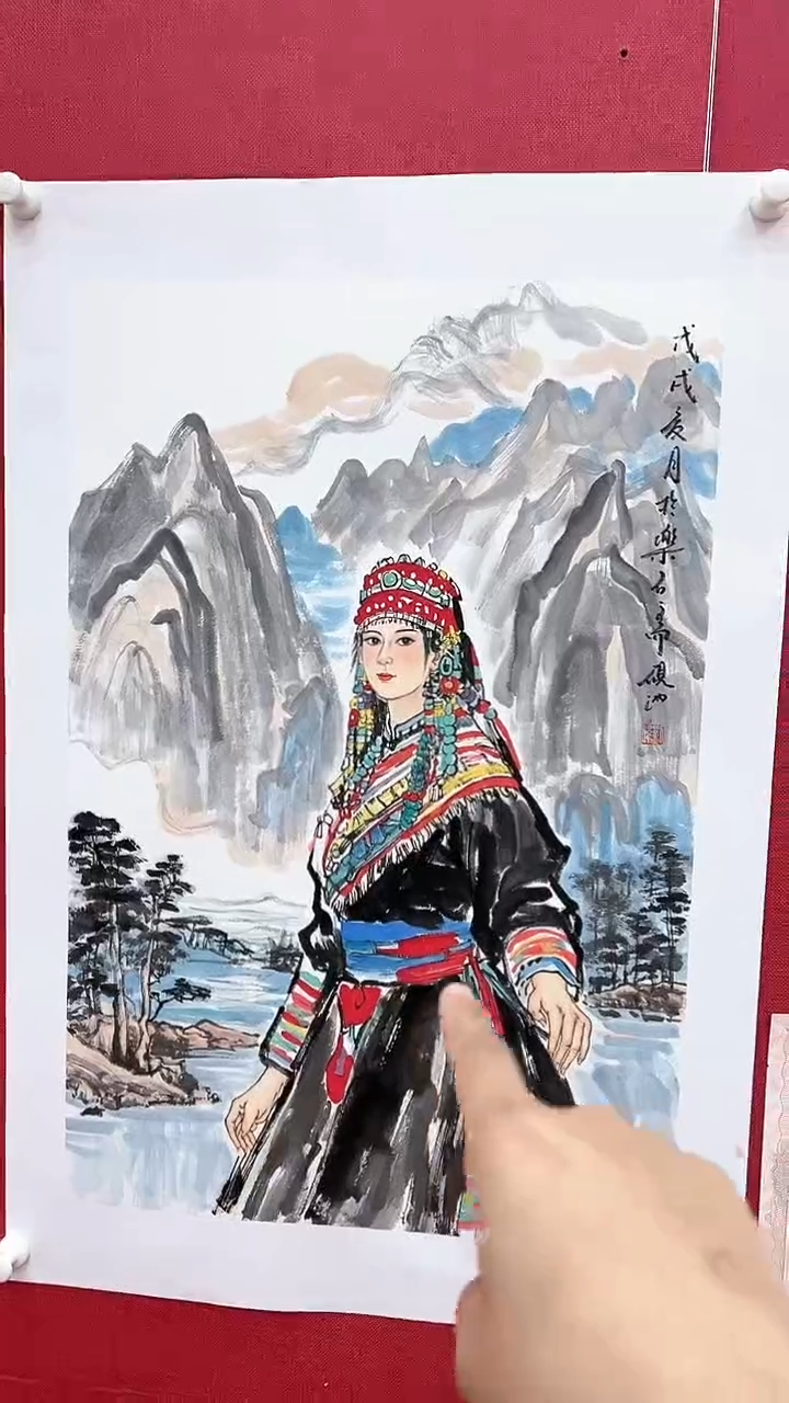 国画刘伟绘画2.7平尺人物