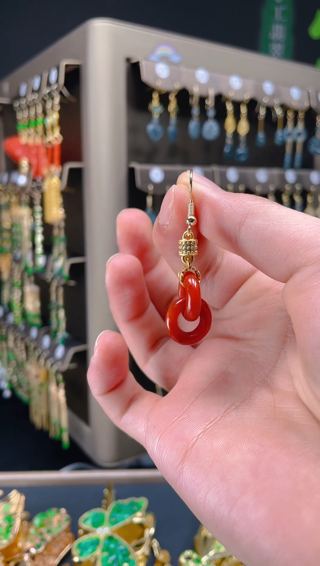 【闪购商品】翡翠耳饰合金018翡翠饰品一个