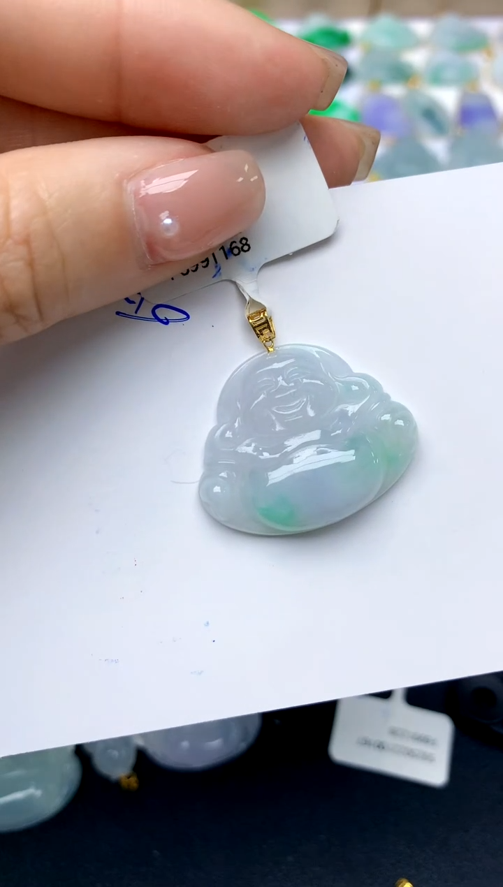 【闪购商品】翡翠颈饰18K金镶嵌68天然A货翡翠