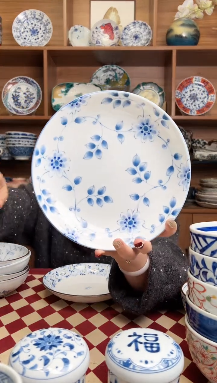 【闪购商品】瓷片光峰花圃19.8cm深盘   