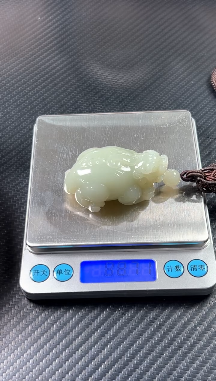 吊坠(赠链)未镶嵌和田玉且末微色差近矿貔貅