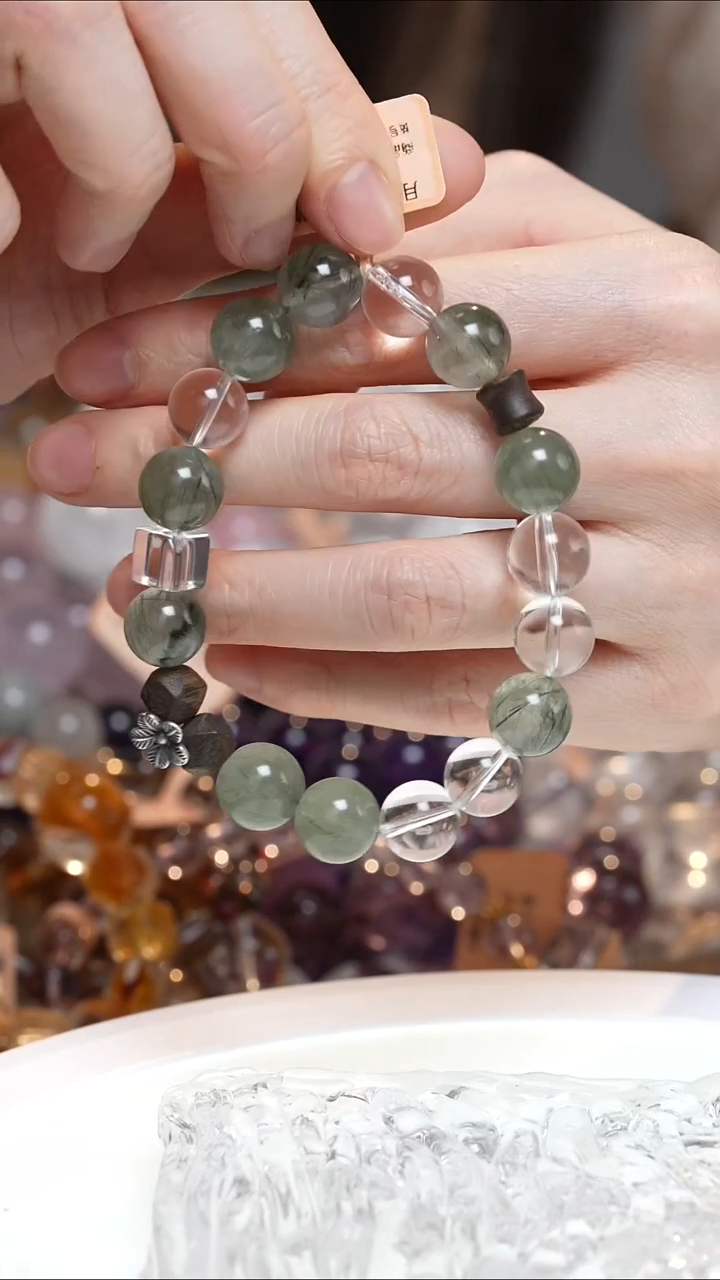 未镶嵌手串水晶绿兔毛白水晶手串·MM0025NOV691L247