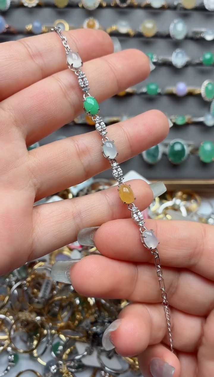 银S925镶嵌戒指翡翠.