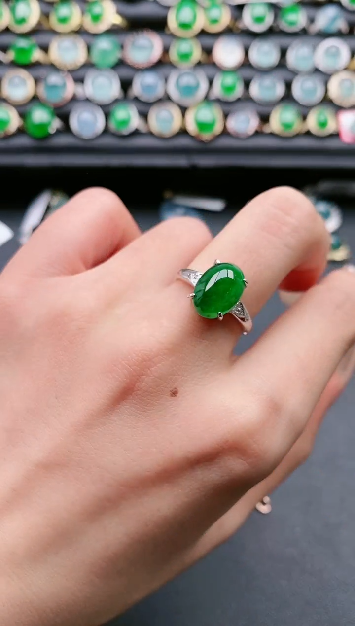 【闪购商品】翡翠戒指银S925镶嵌111111111