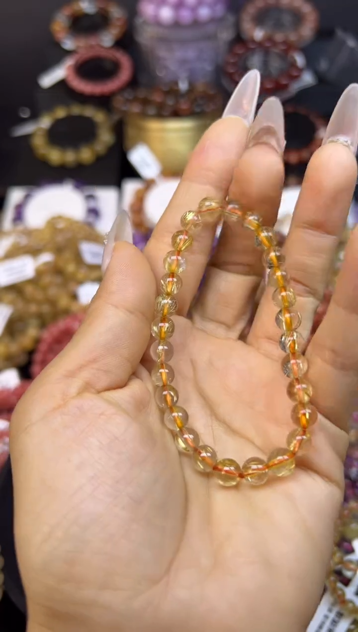 未镶嵌手串水晶金发晶6.5mm