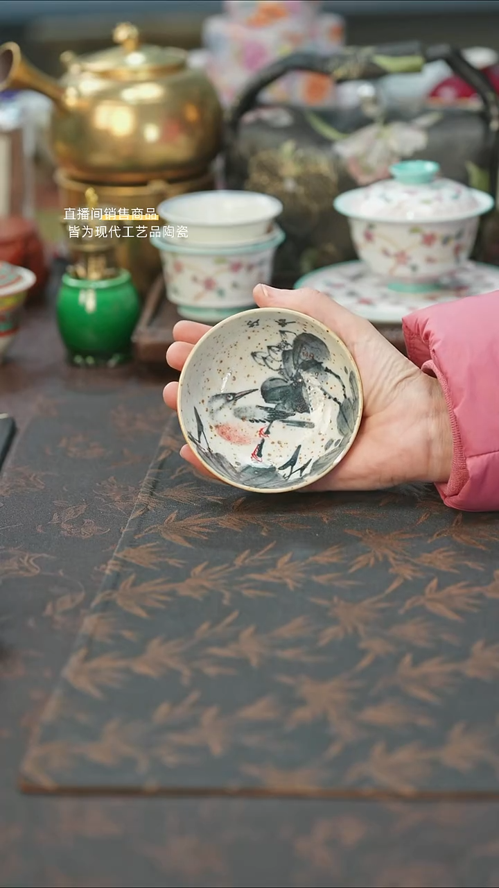 景德镇陶瓷杯碗柴烧多人