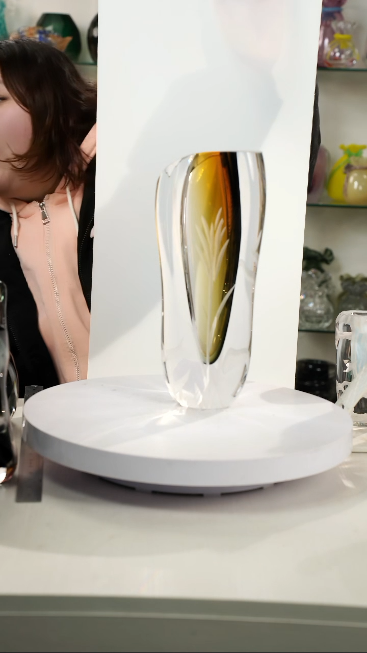 【闪购商品】琉璃【弘扬】高轻奢琉璃花器高32划痕