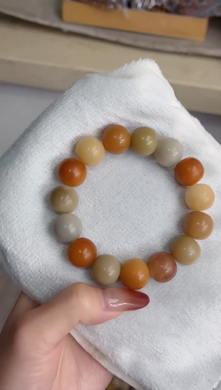 手串菩提根/象牙果s51干磨苹果小老太稀有色14*15mm手串