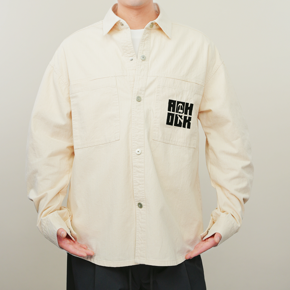 2025痞帅重工洗水翻领长袖衬衣时尚潮流全棉外套#2502