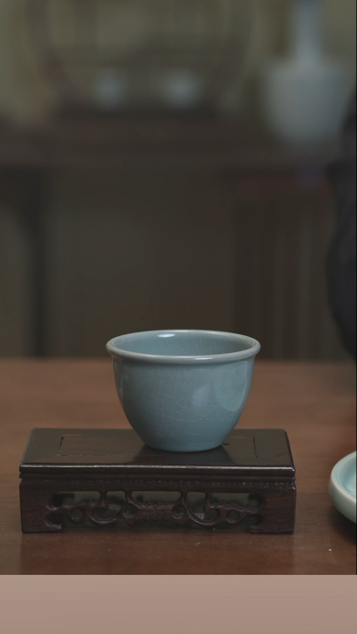 【闪购商品】清凉寺原产地仿古釉是手工汝瓷大缸杯