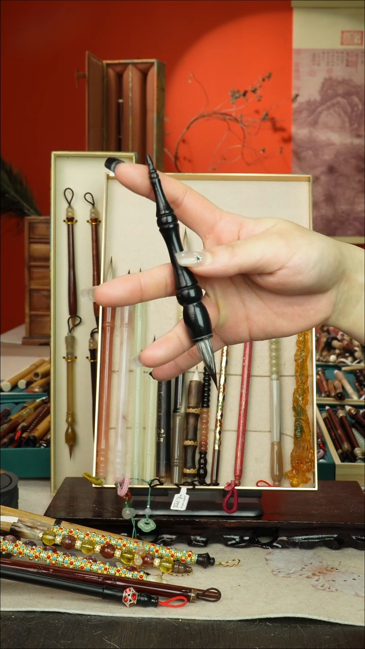 188号闪孤品高货毛笔链接 清水试笔 蘸墨不退