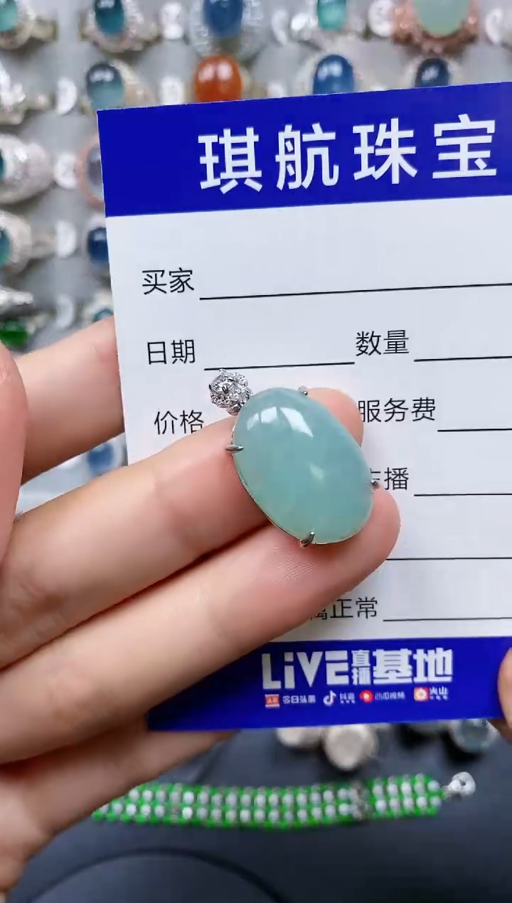 【闪购商品】翡翠颈饰银S925镶嵌0354