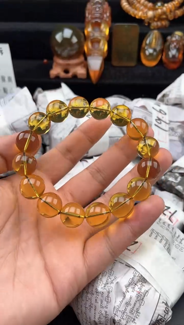 【闪购商品】琥珀手链未镶嵌蓝珀净水手串