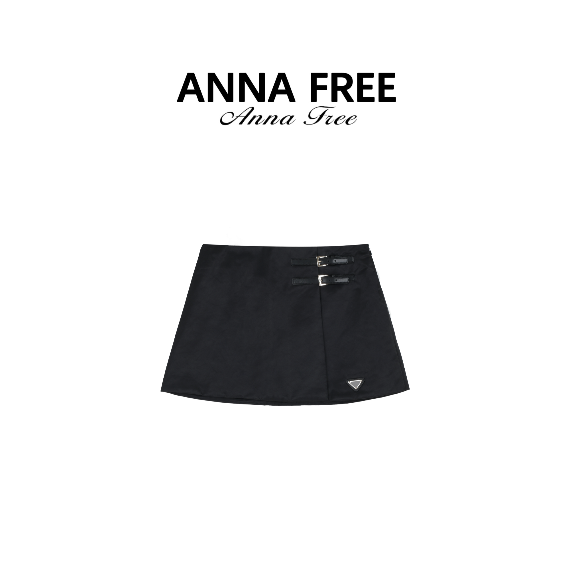 ANNA FREE 百搭休闲不规则黑色时尚半裙ZCS25123