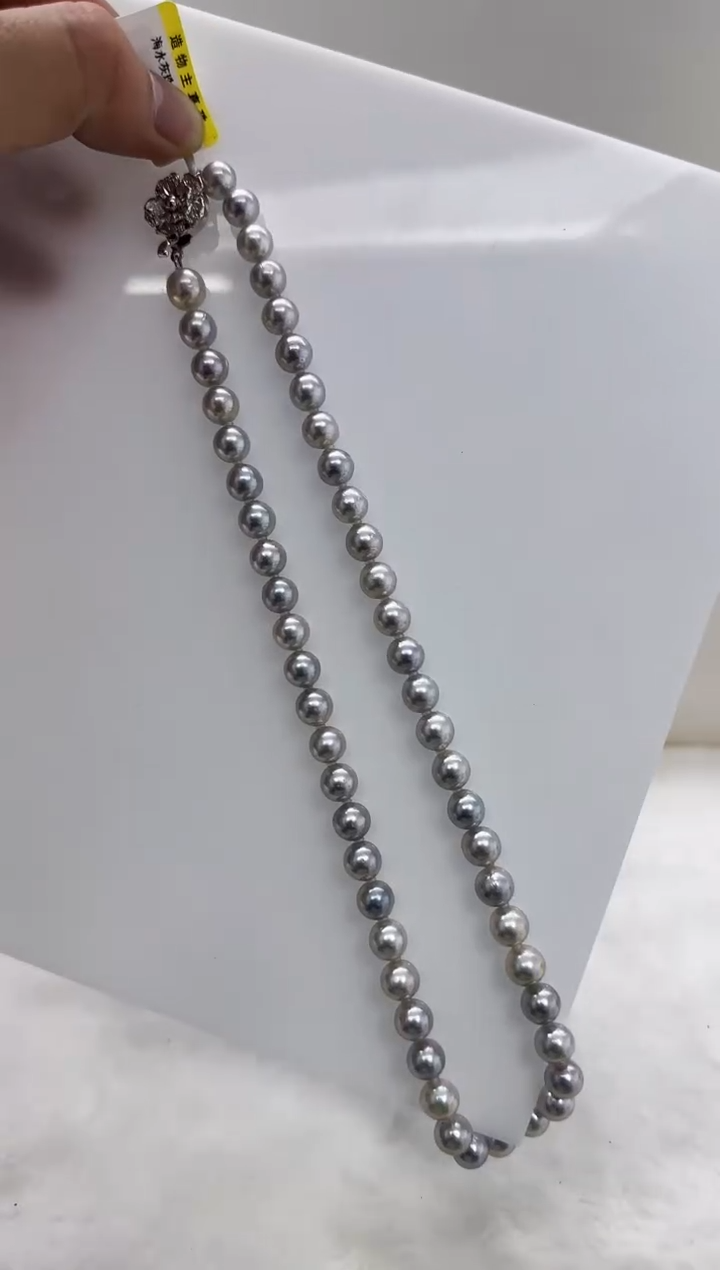 【闪购商品】海水珍珠DA未镶嵌t829 灰珠串7