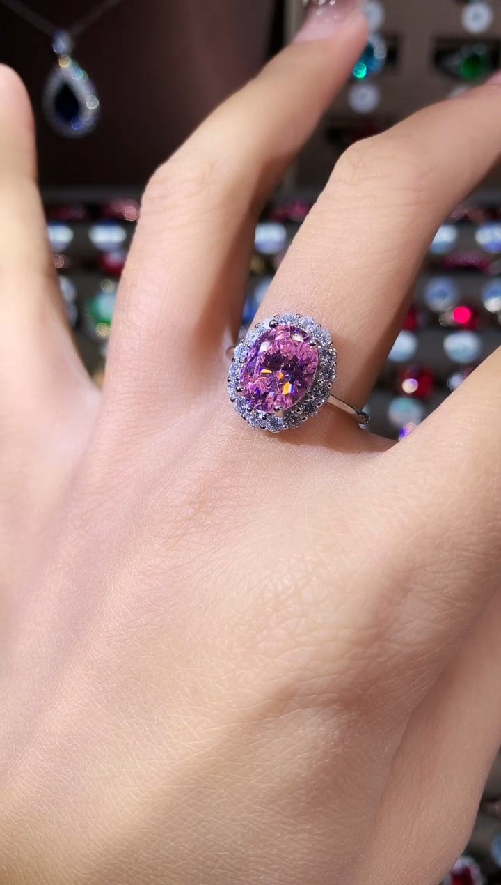 银S925镶嵌戒指碧玺810