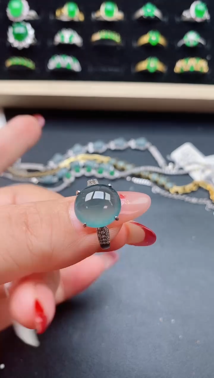 【闪购商品】翡翠戒指银S925镶嵌21321