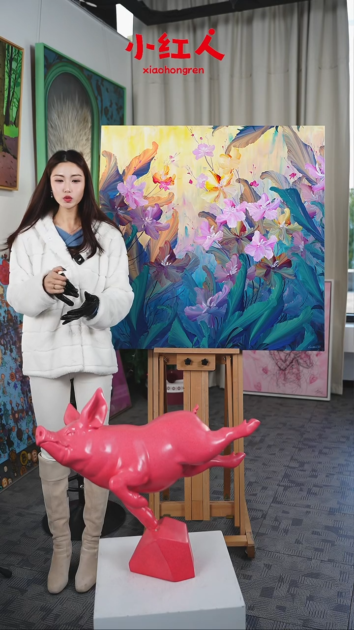 丙烯画曹艳1X1米