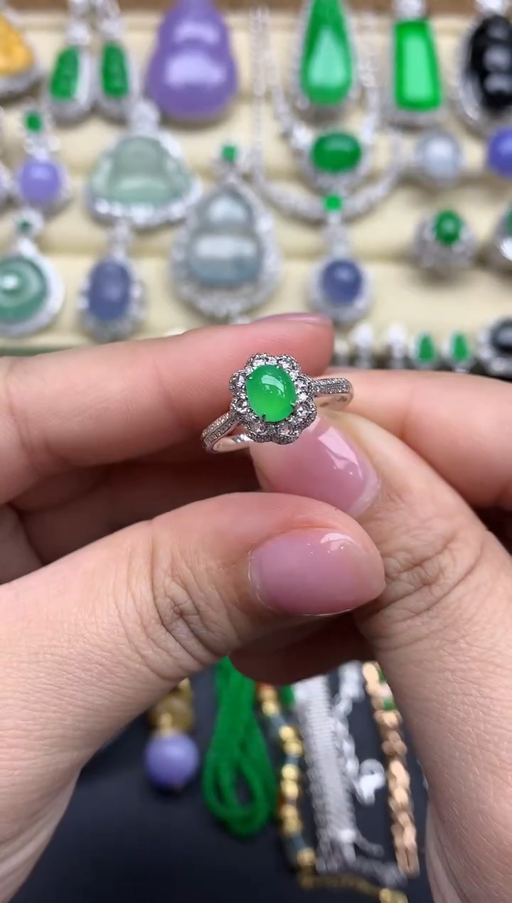 【闪购商品】翡翠戒指18K金镶嵌415-中国好珍宝