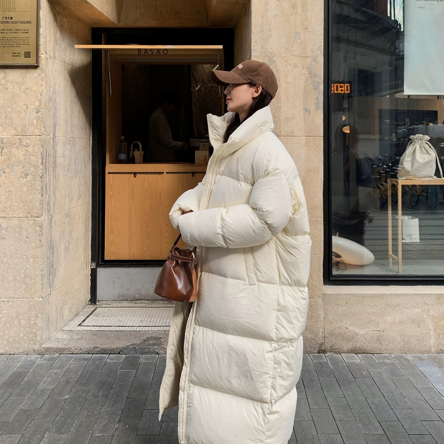 超长款羽绒服女冬季2025新款长过膝韩版高充绒量保暖大被子8001