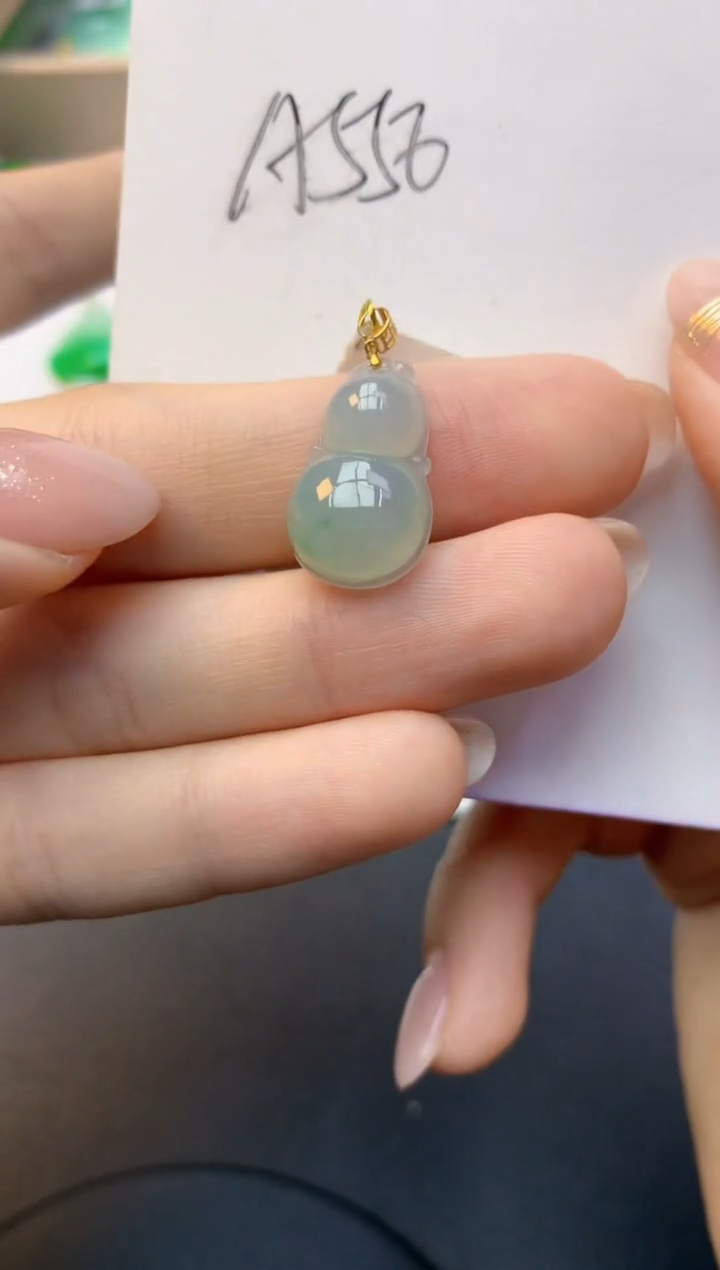 颈饰18K金镶嵌翡翠天然A货缅甸翡翠百元以上9元证书费自理