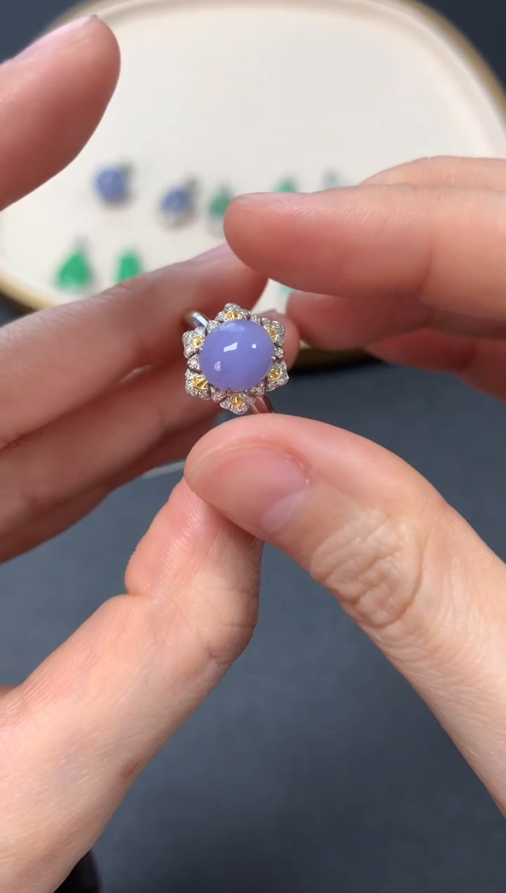 【闪购商品】翡翠戒指18K金镶嵌戒指3980