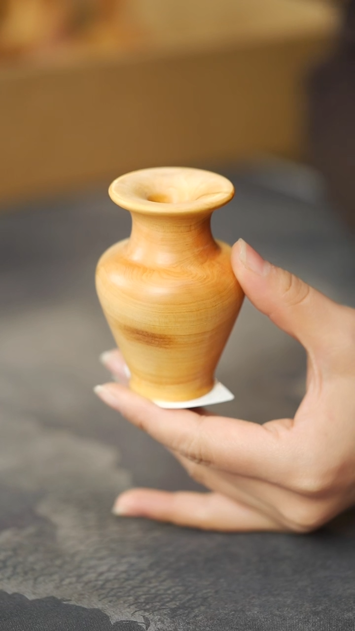 柏木（崖柏）淳化黑油闻香花器*702