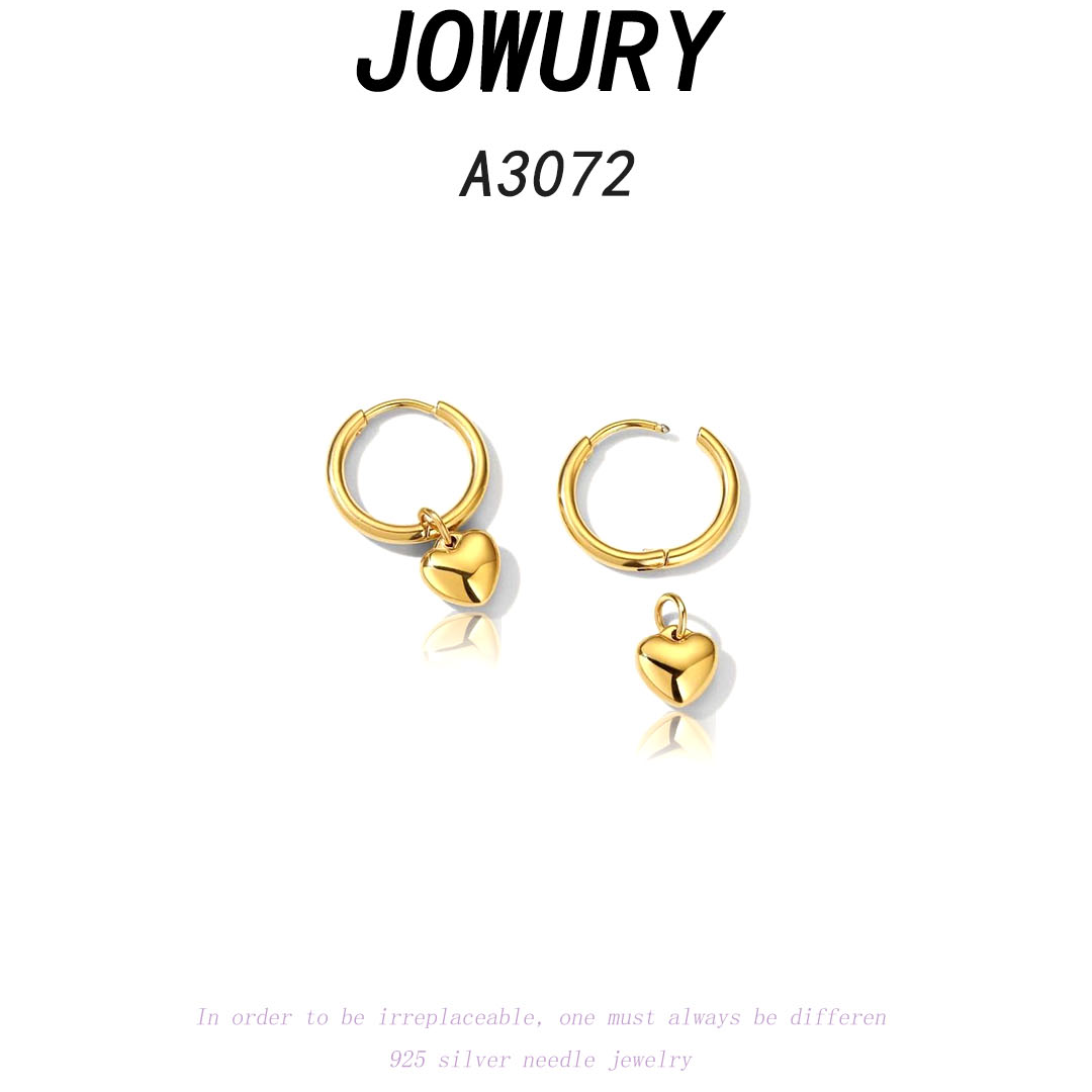 Jowury 钛钢耳饰 A3072乔薇瑞【小桃心】