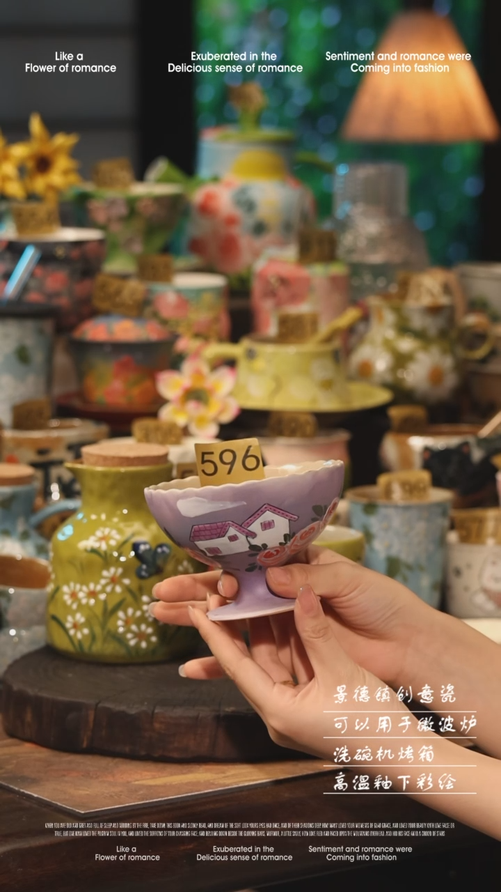 陶瓷景德镇高温釉下彩手工手绘款式