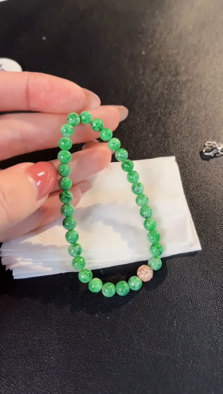 【闪购商品】翡翠手链未镶嵌缅料A货/支持复检/一件