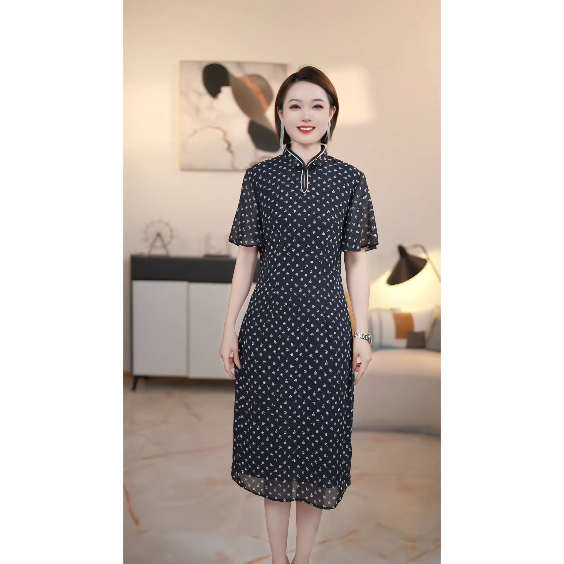 【深圳薇姐清仓】P高端大码原创遮肉显瘦连衣裙 P2225