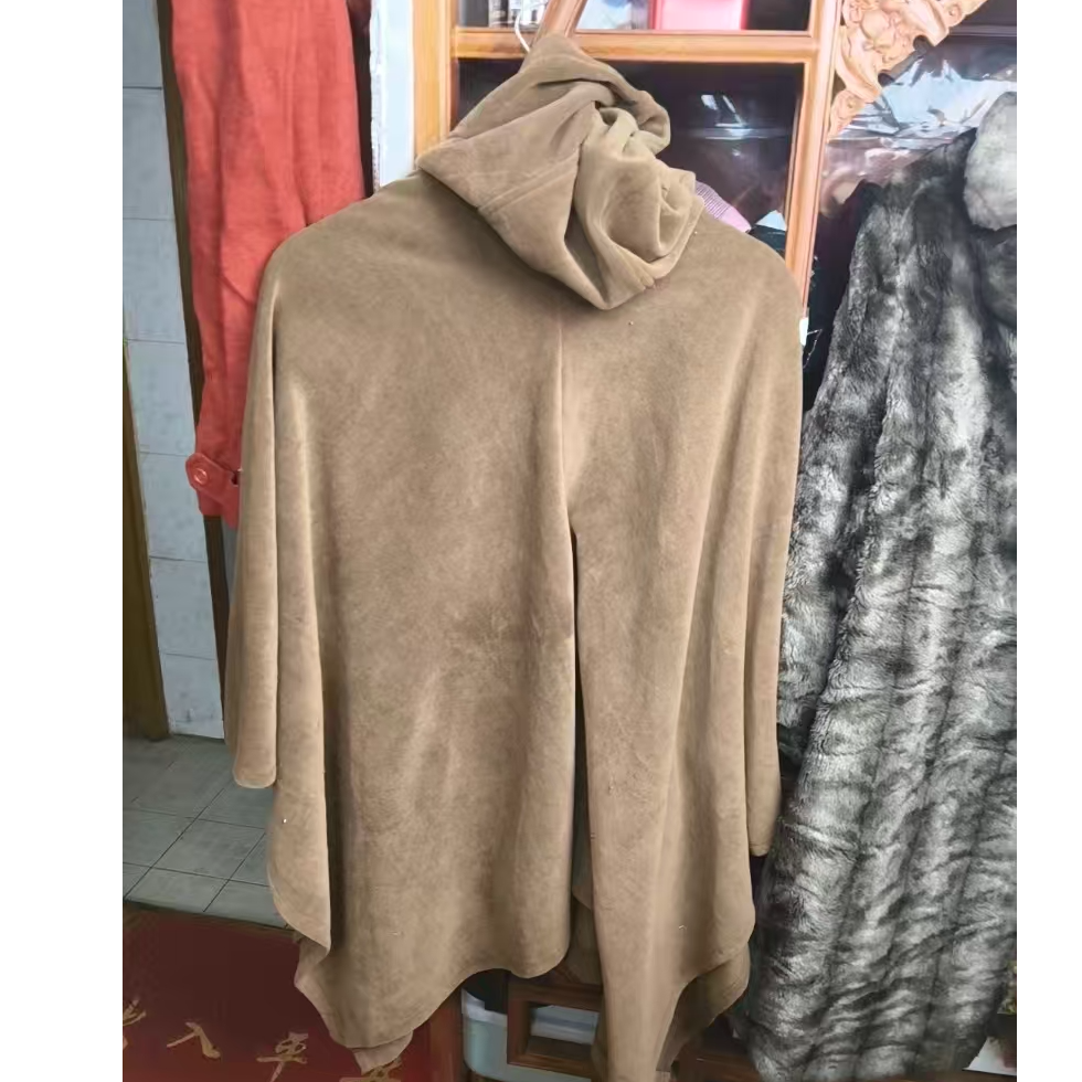 厚款四季通用成人秋季显瘦披肩秋冬长款针织时尚驼色