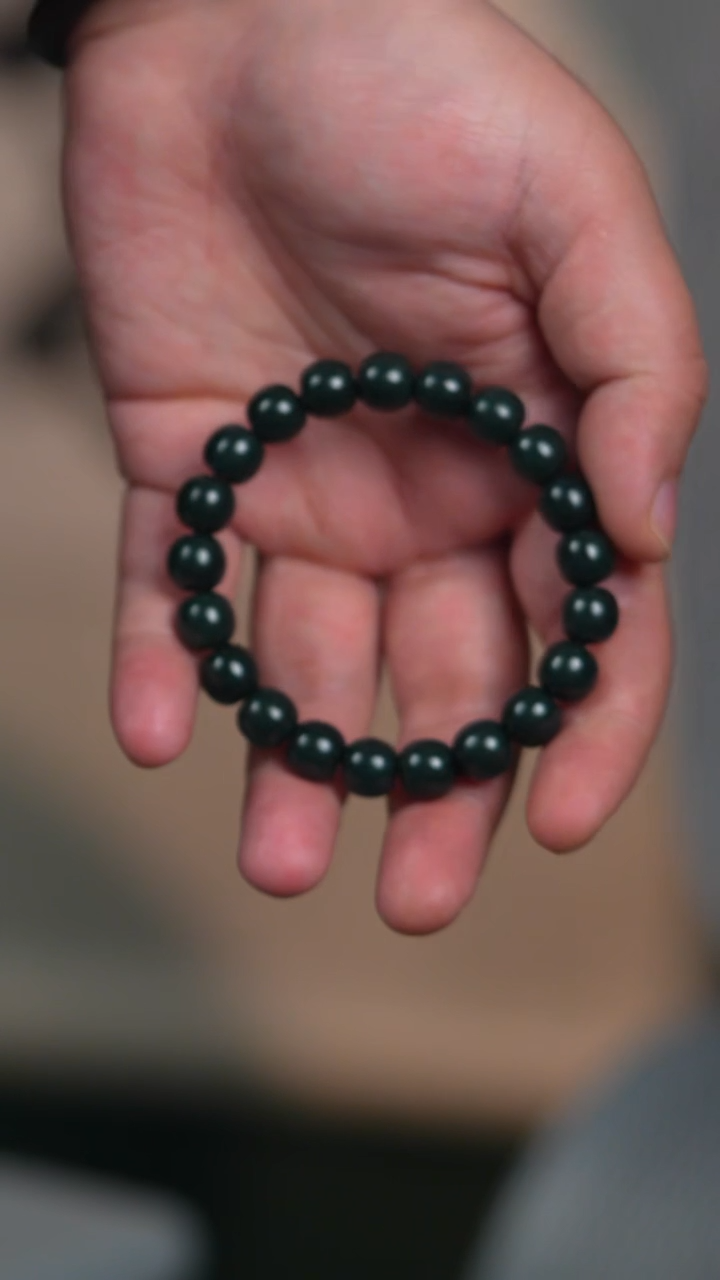 未镶嵌手链和田玉10mm塔青特细