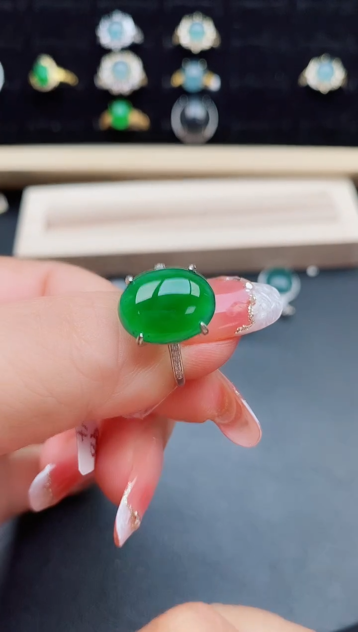 【闪购商品】翡翠戒指银S925镶嵌50800