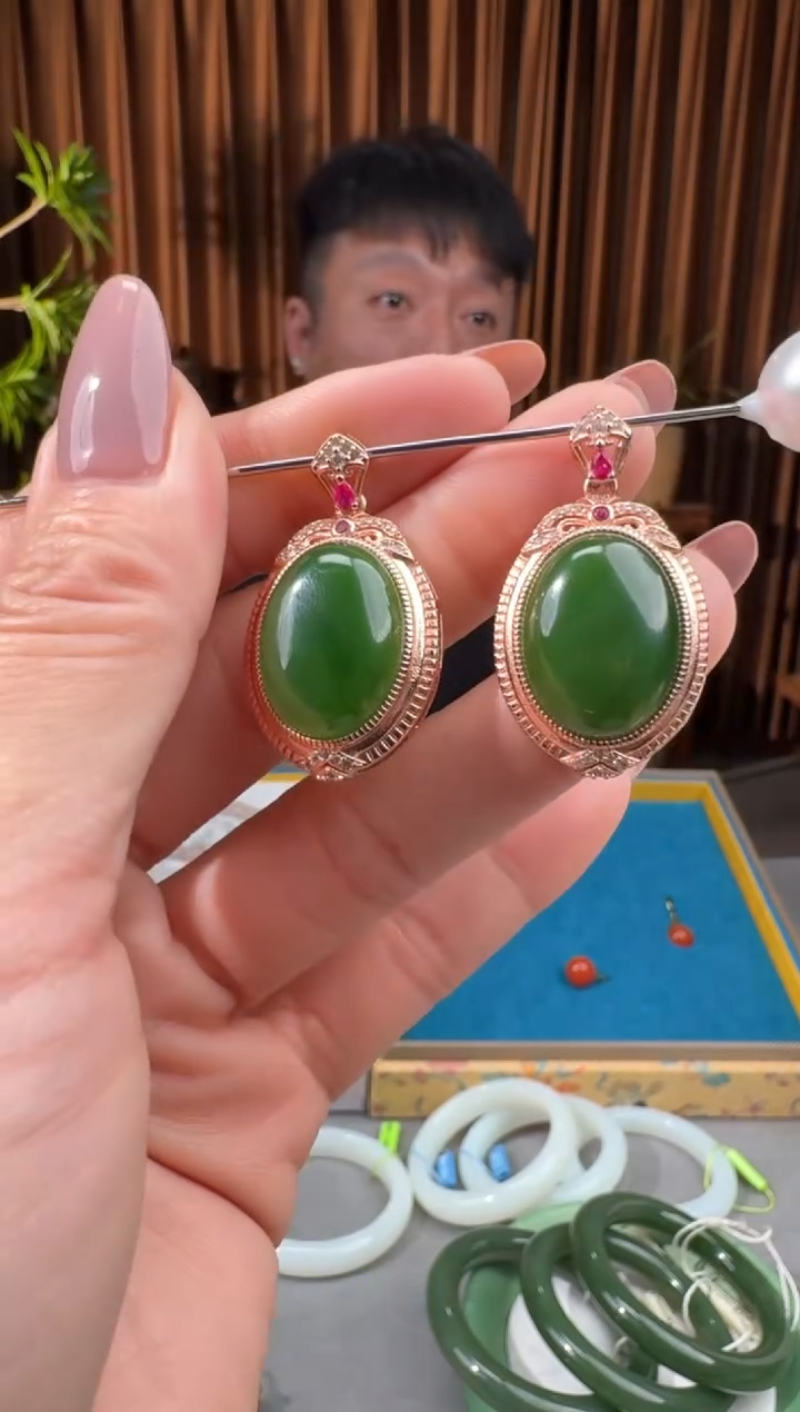 颈饰银S925镶嵌和田玉74钧然12.27多样性拍一发一