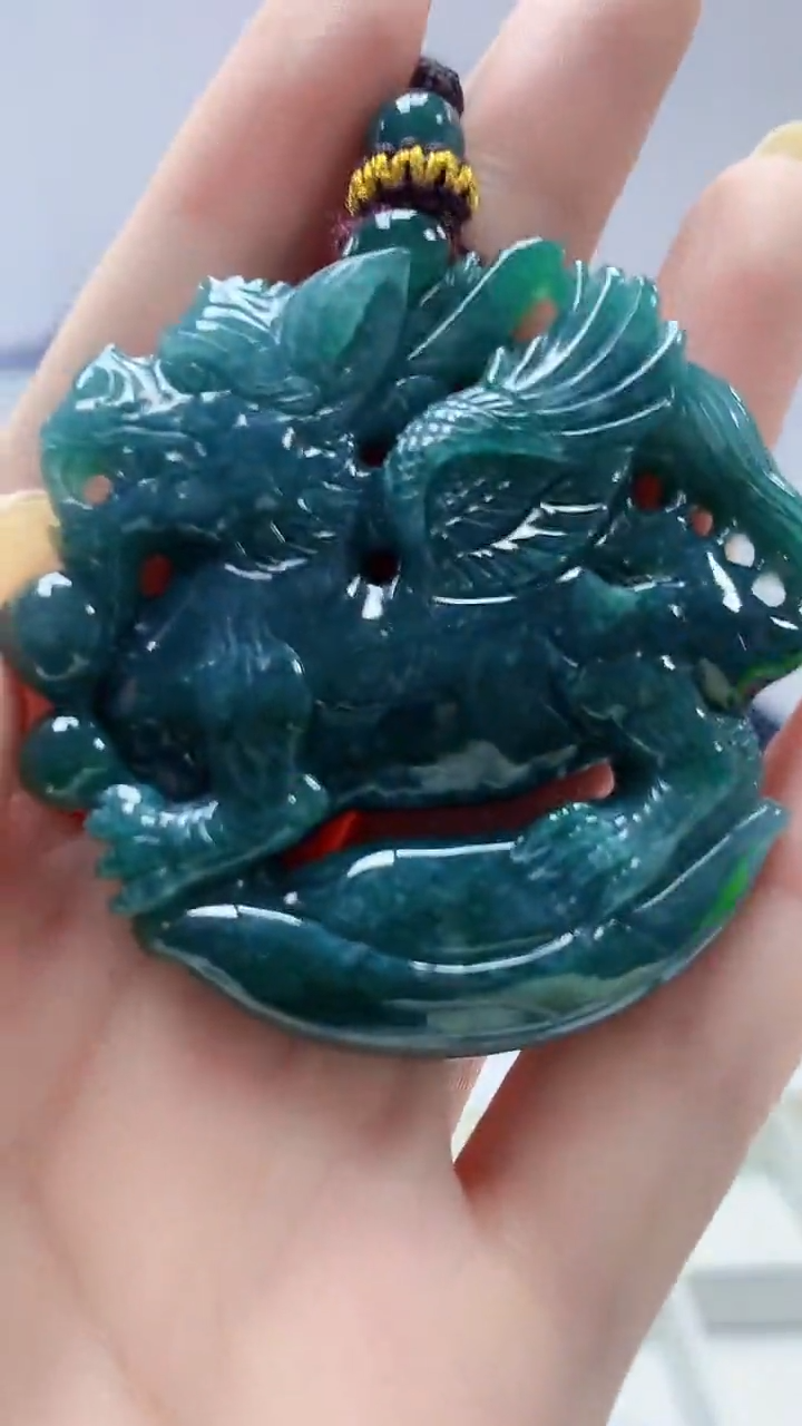 定制翡翠未镶嵌4969DD-毛货挂件63