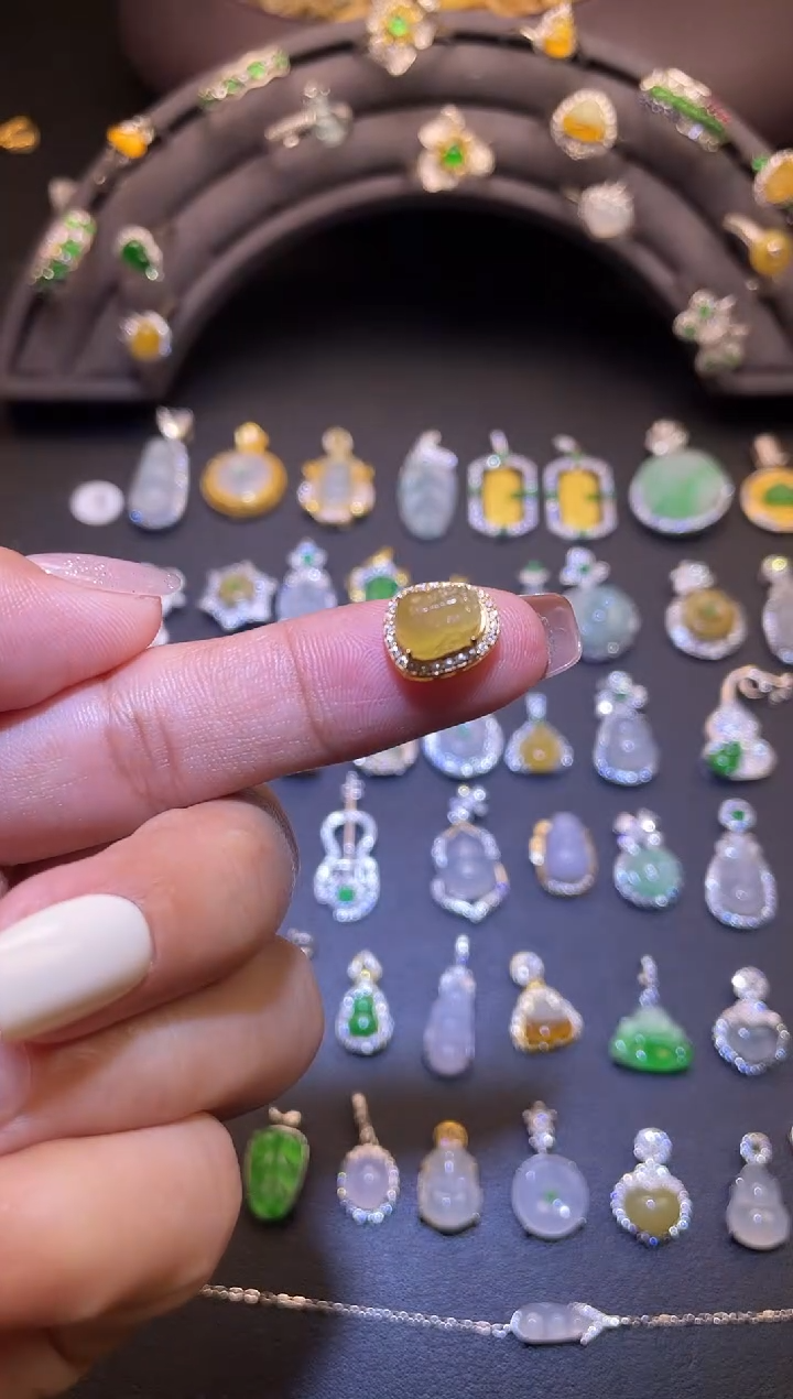 吊坠(不含链)银S925镶嵌翡翠1