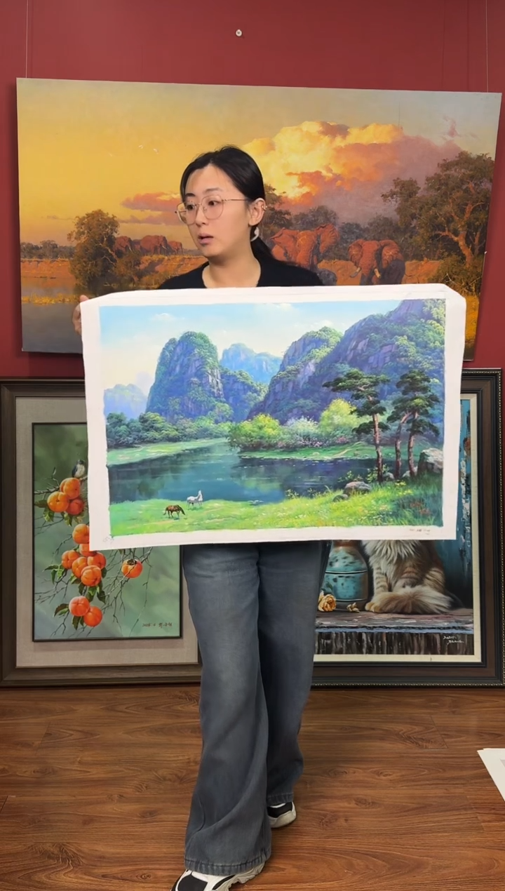 油画【25号】约50*70cm丨朝鲜原创纯手绘孤品油画丨顺丰包邮 