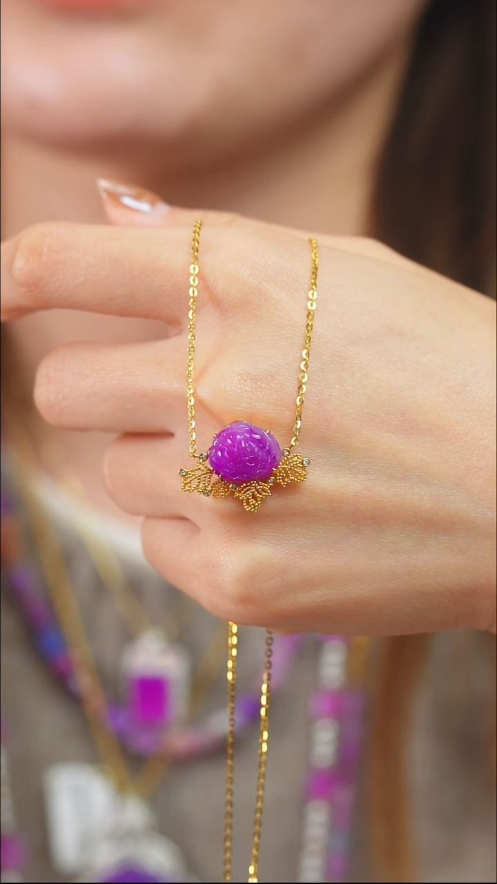 苏纪石（舒俱来）18K金镶嵌项链8