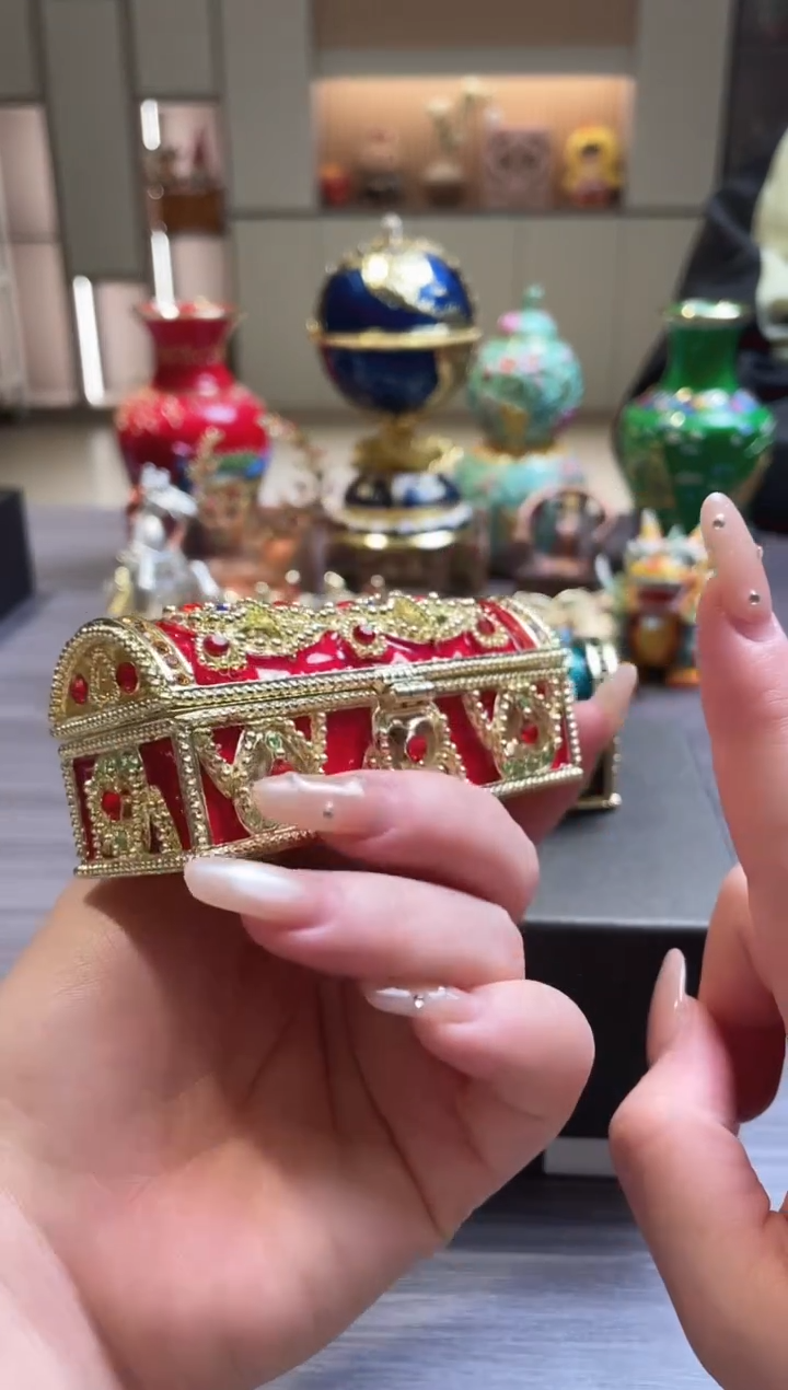 摆件七宝烧珐琅彩首饰盒